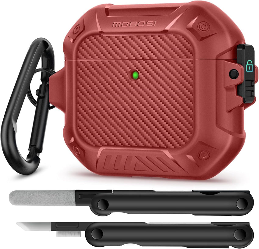 AirPods Case with Lock & Keychain & Cleaner Kit