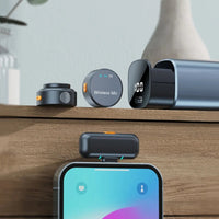 S53 Latest wireless lavalier microphone magnetic suction model for mobile live streaming, interview microphone noise reduction