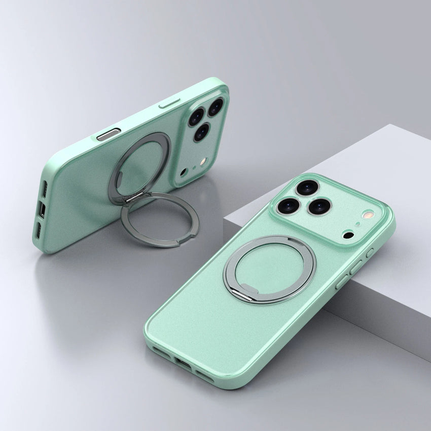 Upgraded 360 Magnetic Stand for iPhone 17 Pro Max Case with Camera Control, Fit for MagSafe with Ring, Mil-Grade Protection, Translucent Slim for iPhone 17 ProMax Case Ostand