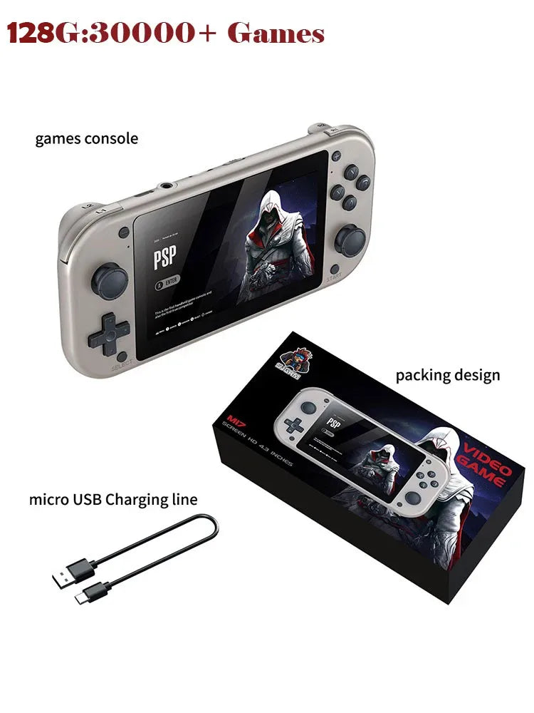 M17 Handheld Video Game Console 64G 128G Open Source Linux System 4.3inch Screen Portable Pocket Video Player Retro Gaming Conso